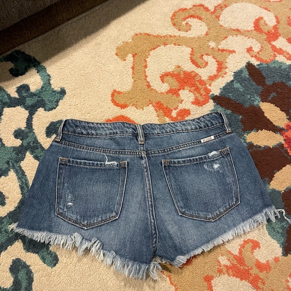 Kancan Frayed Blue Jean Shorts - Picture 2 of 3